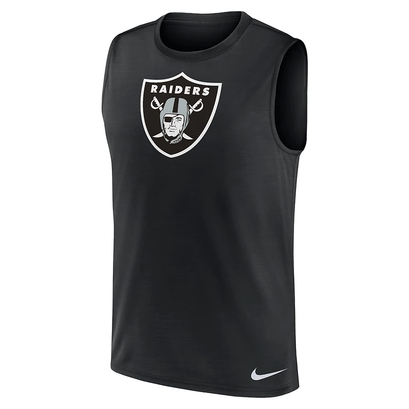 Débardeur Nike noir Las Vegas Raiders Blitz Legend Dri-FIT Muscle pour homme