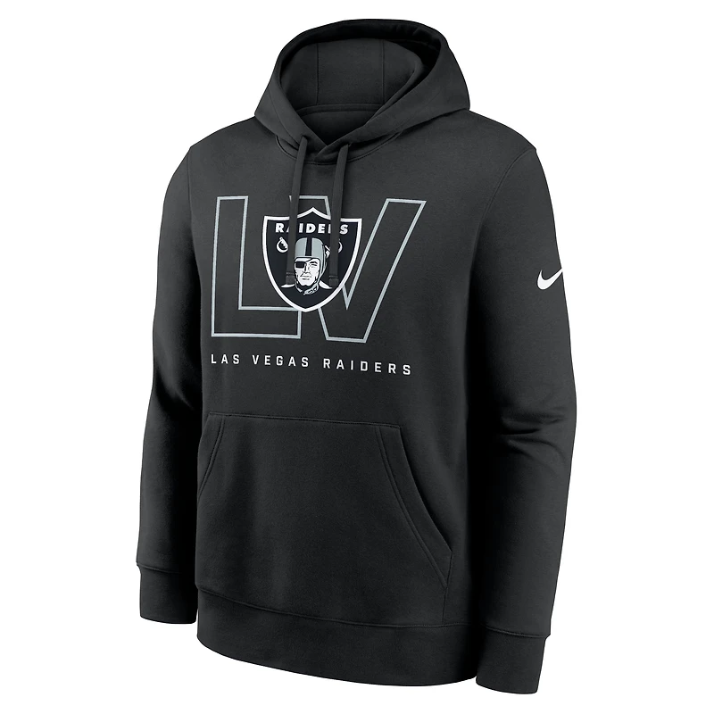 Men's Nike Black Las Vegas Raiders Busted Play Club Fleece Pullover Hoodie