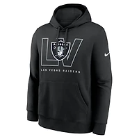 Men's Nike Black Las Vegas Raiders Busted Play Club Fleece Pullover Hoodie