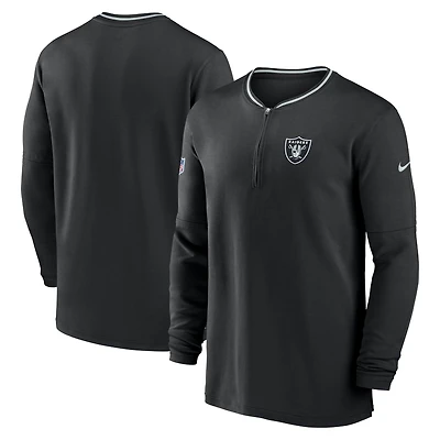 Sweat-shirt Nike noir à demi-zip pour homme des Las Vegas Raiders