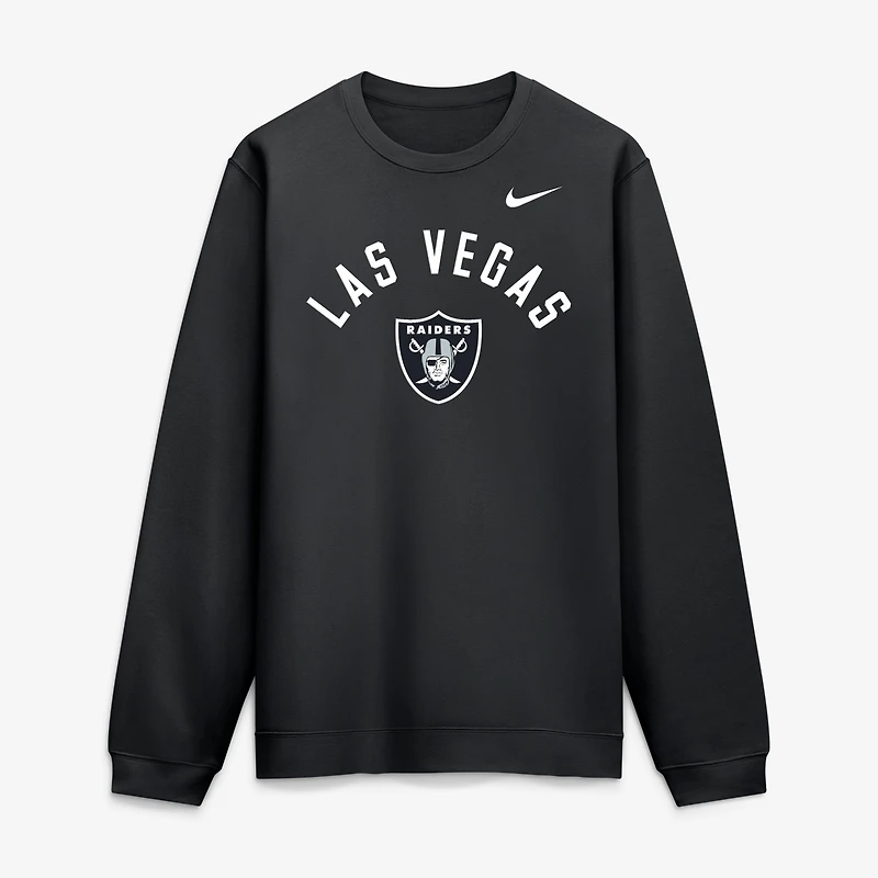 Sweat-shirt polaire Nike noir pour homme, modèle Las Vegas Raiders Defensive Leader Club