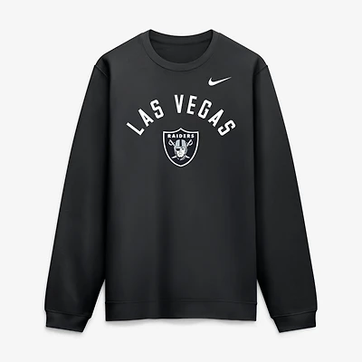 Sweat-shirt polaire Nike noir pour homme, modèle Las Vegas Raiders Defensive Leader Club