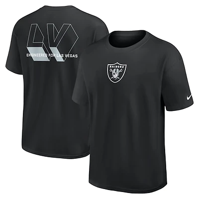 T-shirt Nike noir pour homme Las Vegas Raiders Dominate The Game Essential Max90