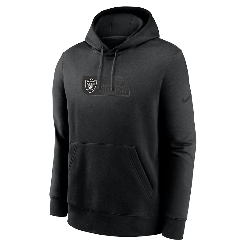 Sweat à capuche Nike noir Las Vegas Raiders Edge Pack French Terry Club pour homme