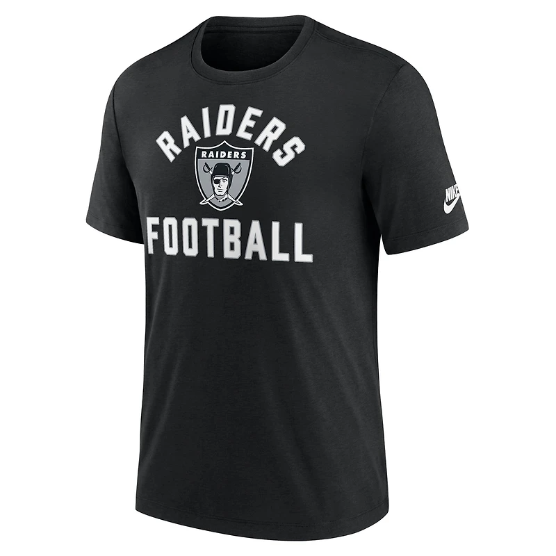 T-shirt Nike noir pour homme Las Vegas Raiders Favorable Timeline Tri-Blend