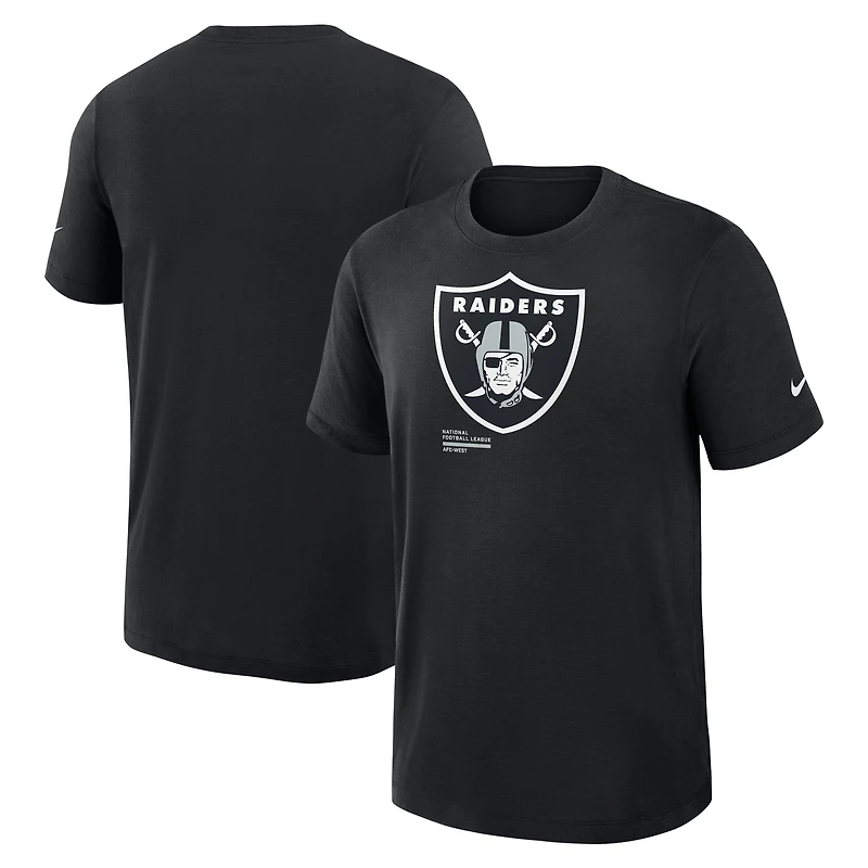 Men's Nike Black Las Vegas Raiders Left End Run Slub Dri-FIT T-Shirt