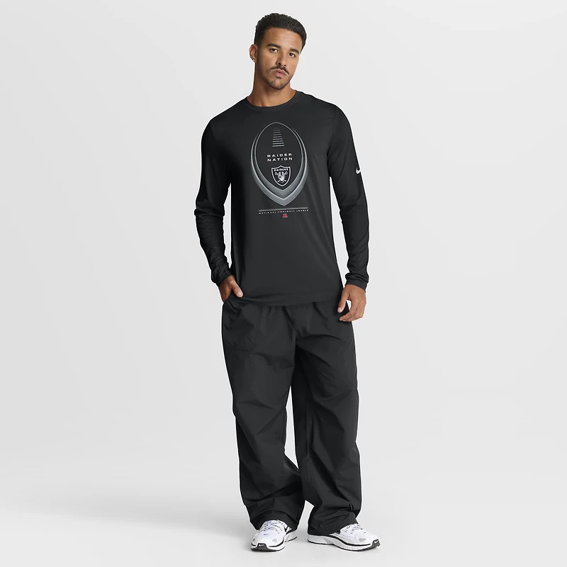 T-shirt à manches longues Nike Legend Icon Dri-FIT noir pour homme, Las Vegas Raiders