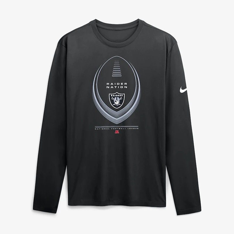 T-shirt à manches longues Nike Legend Icon Dri-FIT noir pour homme, Las Vegas Raiders