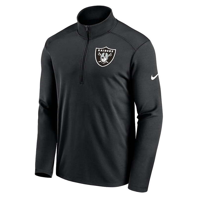 Men's Nike Black Las Vegas Raiders Pacer Performance Quarter-Zip Top
