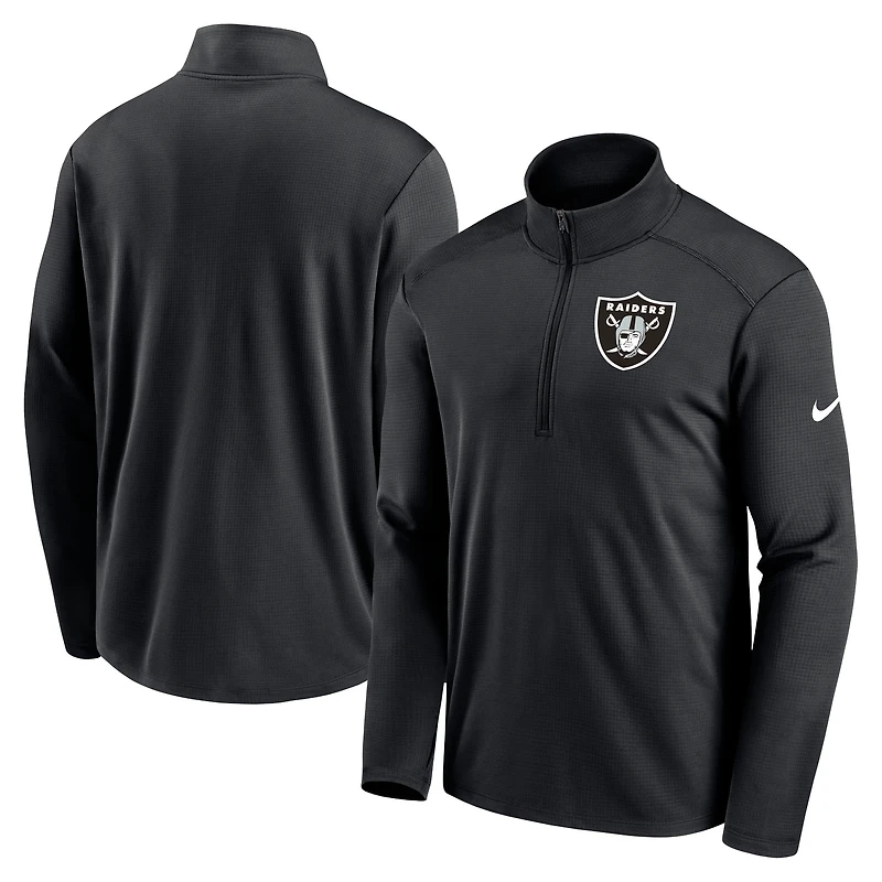 Men's Nike Black Las Vegas Raiders Pacer Performance Quarter-Zip Top