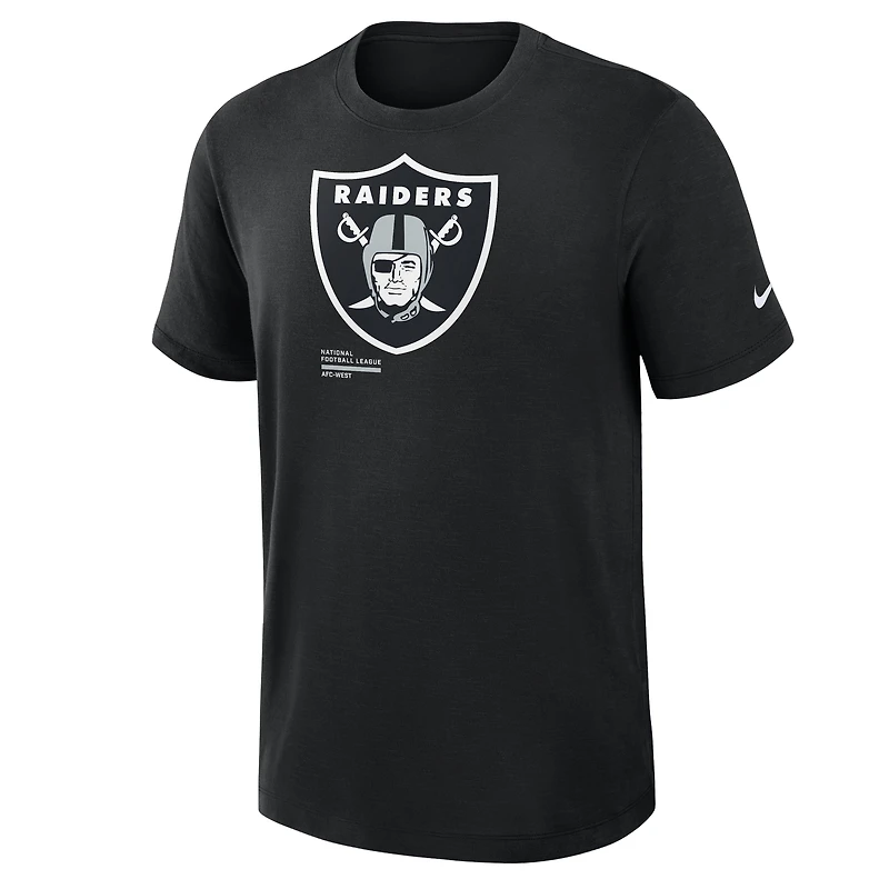 T-shirt Nike noir Las Vegas Raiders Primetime Slub Dri-FIT pour homme