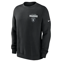 Sweat-shirt en molleton Nike noir Las Vegas Raiders Primetime Club pour homme