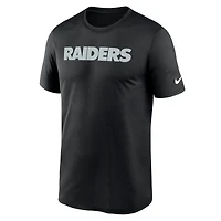 T-shirt Nike Dri-FIT noir pour homme, Las Vegas Raiders, logo Primetime Legend