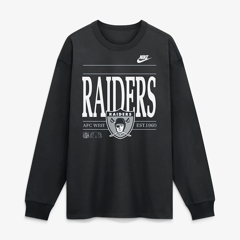 Men's Nike Black Las Vegas Raiders Red Zone Long Sleeve Max 90 T-Shirt