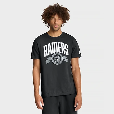T-shirt Nike noir Las Vegas Raiders Rewind pour homme, coupe classique, manches longues et col rond