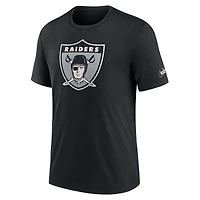 T-shirt à trois mélanges Nike noir Las Vegas Raiders Rewind Logo pour homme