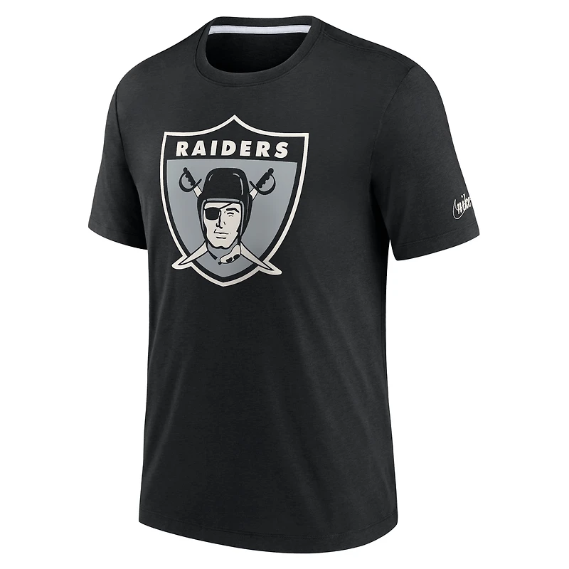 T-shirt à trois mélanges Nike Las Vegas Raiders Rewind Playback Logo noir pour homme