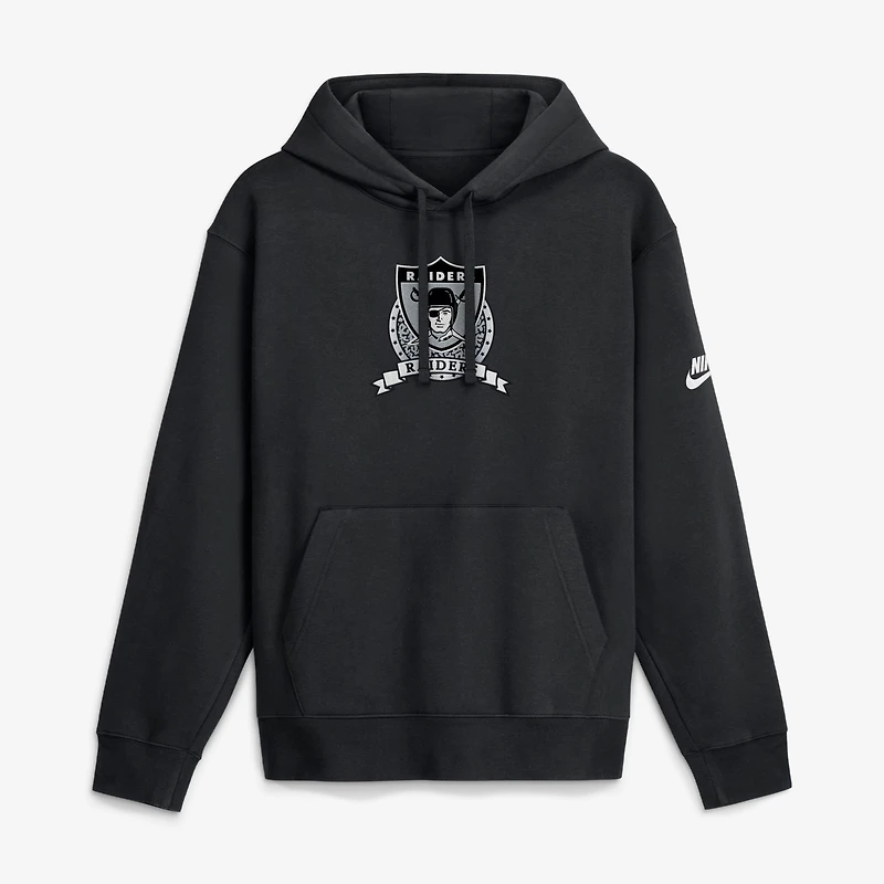 Men's Nike  Black Las Vegas Raiders Short Pass Rewind Club Fleece Hoodie