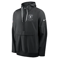 Veste anorak à demi-zip et capuche Nike noire pour homme, modèle Las Vegas Raiders.