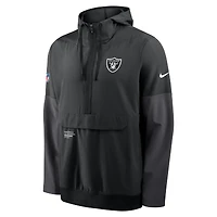 Veste à capuche Nike noire demi-zip pour homme, style anorak Sideline des Las Vegas Raiders