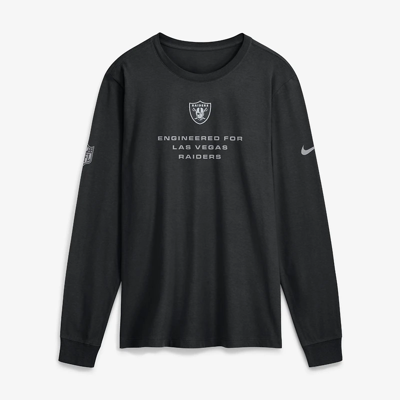 Men's Nike Black Las Vegas Raiders Sideline Bold Arch Star Dri-FIT Long Sleeve T-Shirt