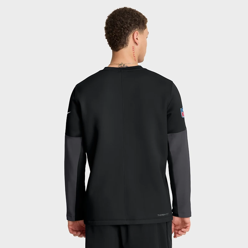 Men's Nike Silver Las Vegas Raiders Sideline Coach Therma-FIT Long Sleeve T-Shirt