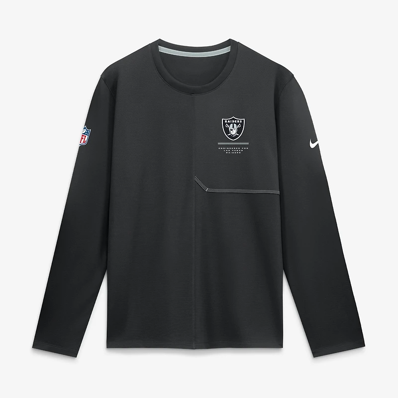Men's Nike Black Las Vegas Raiders Sideline Coaches UV Dri-FIT Long Sleeve Shirt
