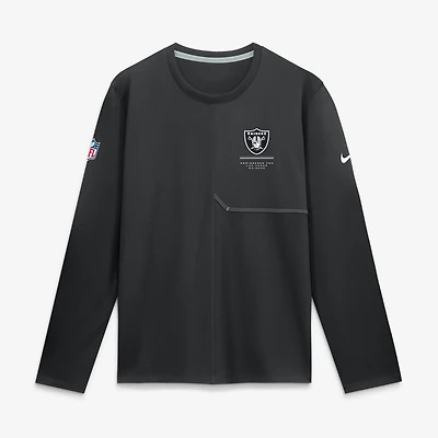 Men's Nike  Black Las Vegas Raiders Sideline Coaches UV Dri-FIT Long Sleeve Shirt