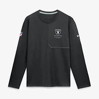 Men's Nike  Black Las Vegas Raiders Sideline Coaches UV Dri-FIT Long Sleeve Shirt