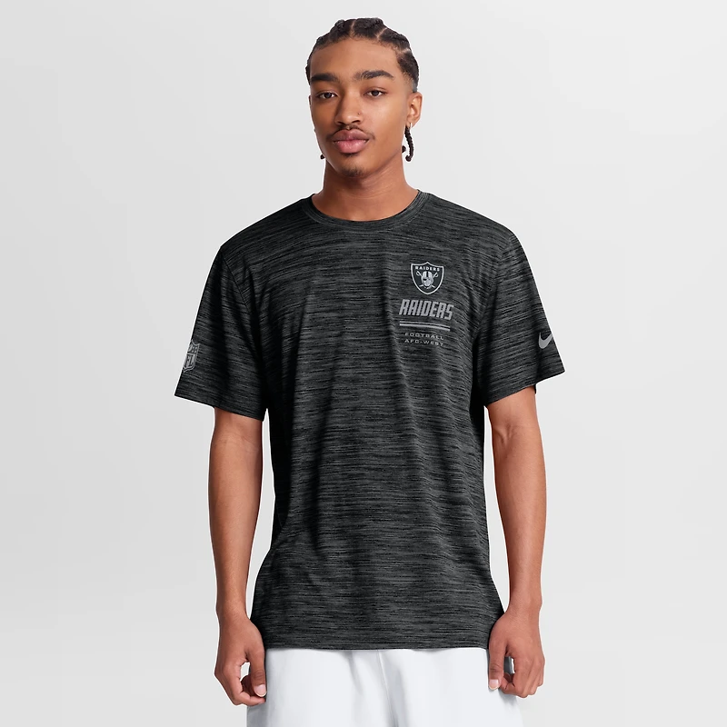 Men's Nike Black Las Vegas Raiders Sideline Double Covered Dri-FIT Velocity T-Shirt