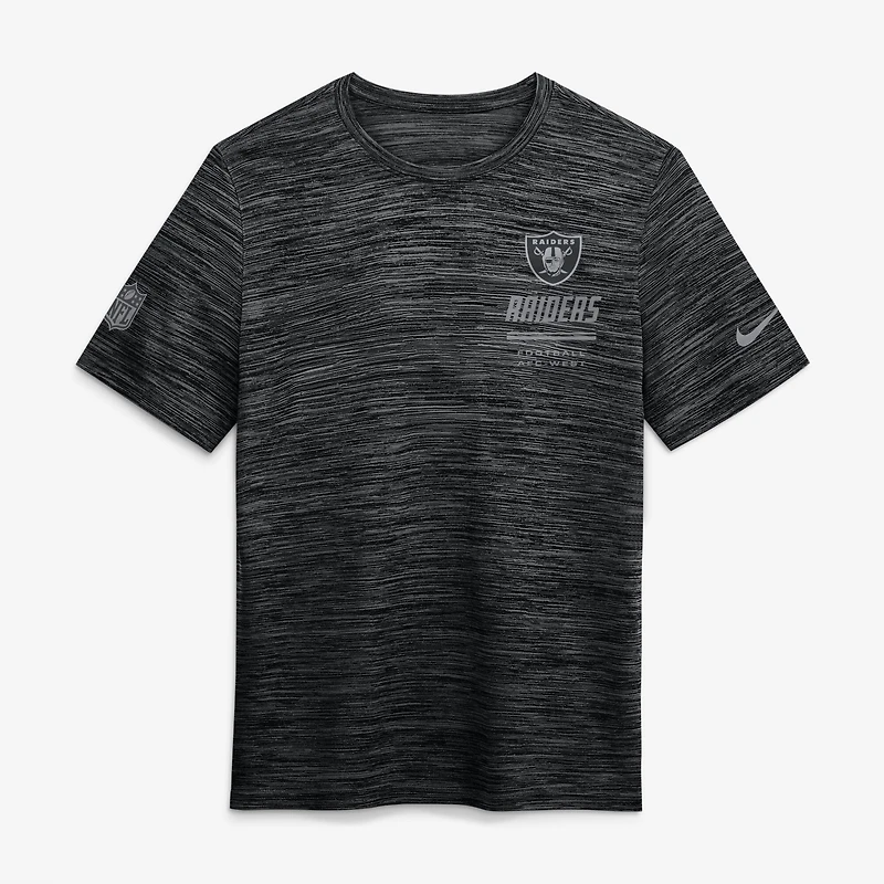 Men's Nike Black Las Vegas Raiders Sideline Double Covered Dri-FIT Velocity T-Shirt