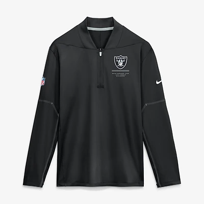 Pull-over Nike Dri-FIT Sideline pour homme, noir, Las Vegas Raiders, demi-zip