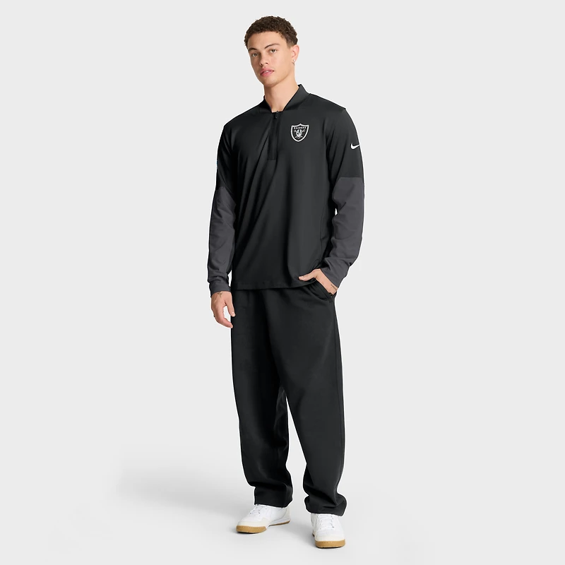 Men's Nike Black Las Vegas Raiders Sideline Dri-FIT Half-Zip Pullover