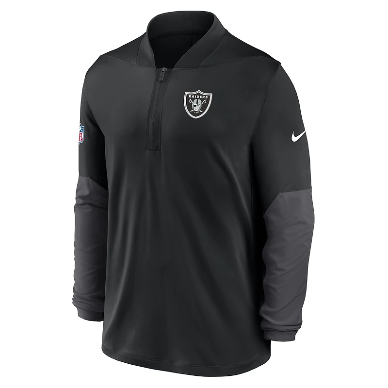 Pull Nike noir à demi-zip pour homme des Las Vegas Raiders Sideline Dri-FIT