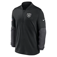 Pull Nike noir à demi-zip pour homme des Las Vegas Raiders Sideline Dri-FIT