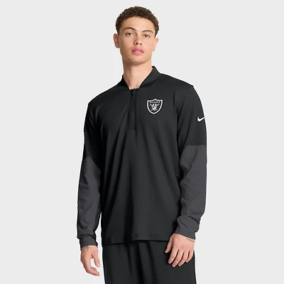 Pull Nike noir à demi-zip pour homme des Las Vegas Raiders Sideline Dri-FIT