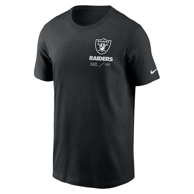 Men's Nike Black Las Vegas Raiders Sideline Infograph Lockup Performance T-Shirt