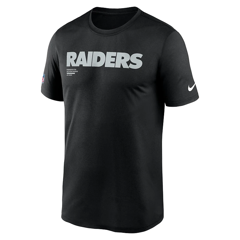 T-shirt Nike noir Las Vegas Raiders Sideline Legend Dri-FIT pour homme