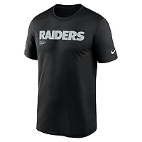 T-shirt Nike noir Las Vegas Raiders Sideline Legend Dri-FIT pour homme