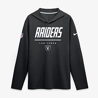 Haut à capuche léger manches longues Nike Dri-FIT pour homme, noir, Las Vegas Raiders Sideline