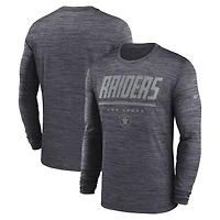 Men's Nike Black Las Vegas Raiders Sideline Offensive Transition Velocity Dri-FIT Long Sleeve T-Shirt