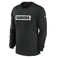 Men's Nike Black Las Vegas Raiders Sideline Player Performance Long Sleeve T-Shirt