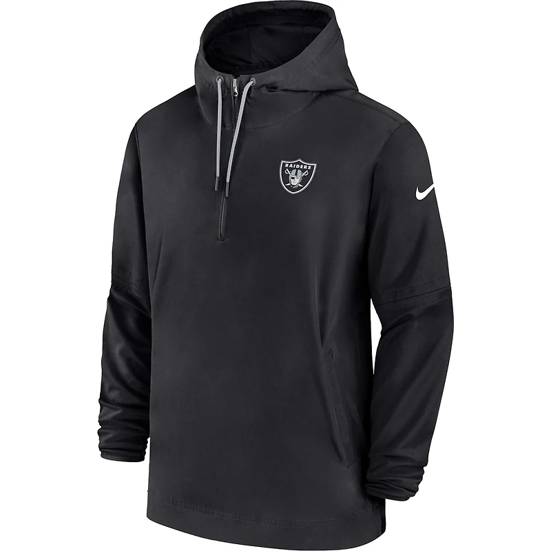 Blouson à glissière quart de joueur Nike Las Vegas Raiders Sideline pour homme, noir