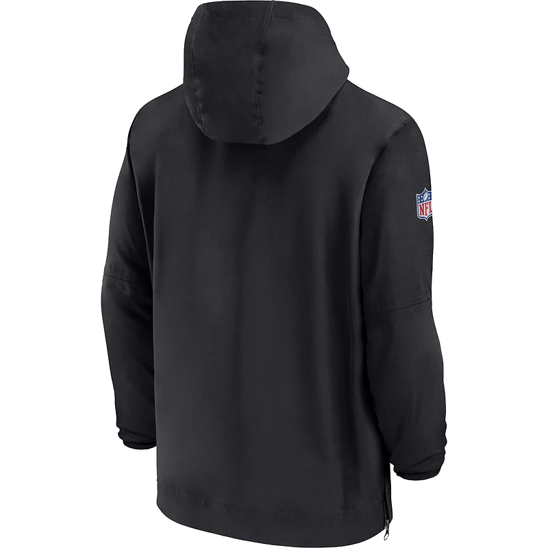 Blouson à glissière quart de joueur Nike Las Vegas Raiders Sideline pour homme, noir