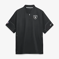 Men's Nike Black Las Vegas Raiders Sideline Short Sleeve Quarter-Zip Coaches Jacket