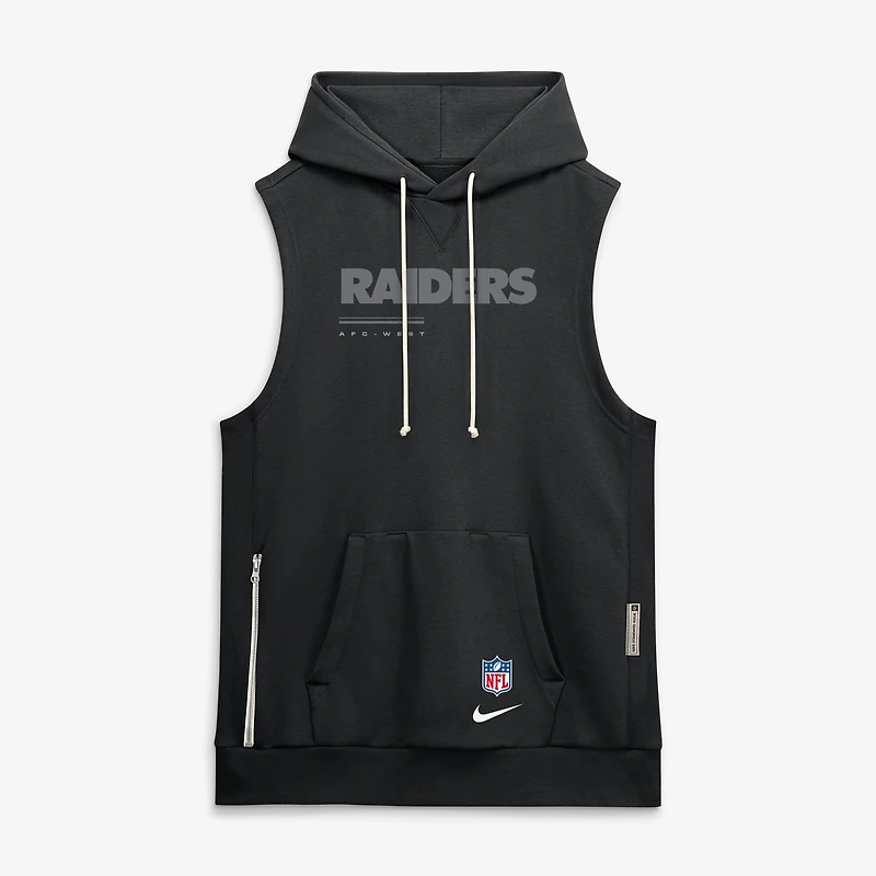 Men's Nike Black Las Vegas Raiders Sideline Standard Issue Dri-FIT Sleeveless Hoodie