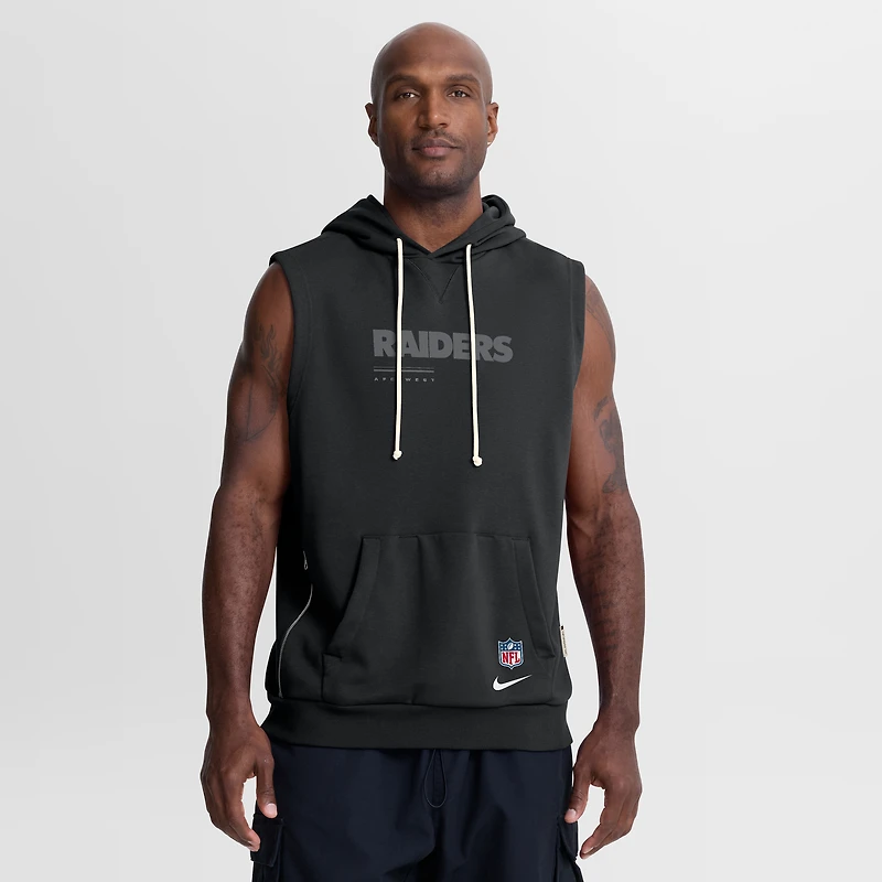 Men's Nike Black Las Vegas Raiders Sideline Standard Issue Dri-FIT Sleeveless Hoodie