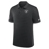 Polo Nike noir à rayures Victory Stripe Dri-FIT pour homme des Las Vegas Raiders