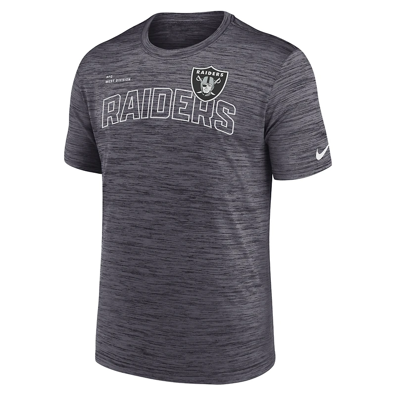 T-shirt Nike Las Vegas Raiders Velocity Arch Performance noir pour homme