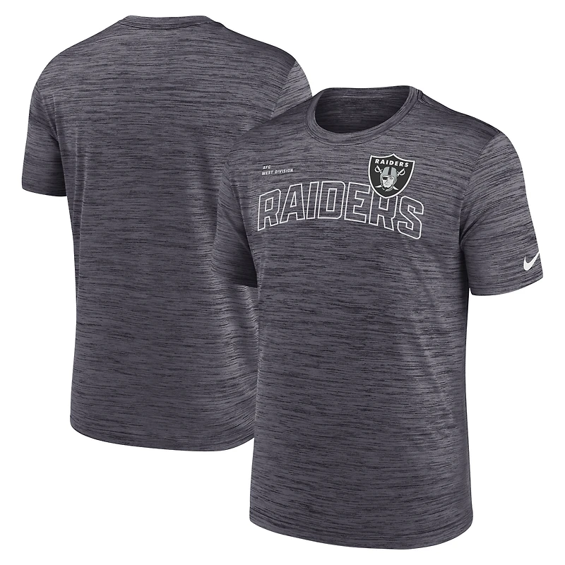 T-shirt Nike Las Vegas Raiders Velocity Arch Performance noir pour homme